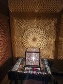 MOROCCAN BRASS FLOOR & TABLE LAMP ( HAND-ENGRAVED TABLE LAMP )