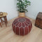Brown Moroccan leather pouf 