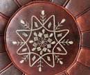 DARK BROWN MOROCCAN LEATHER POUF