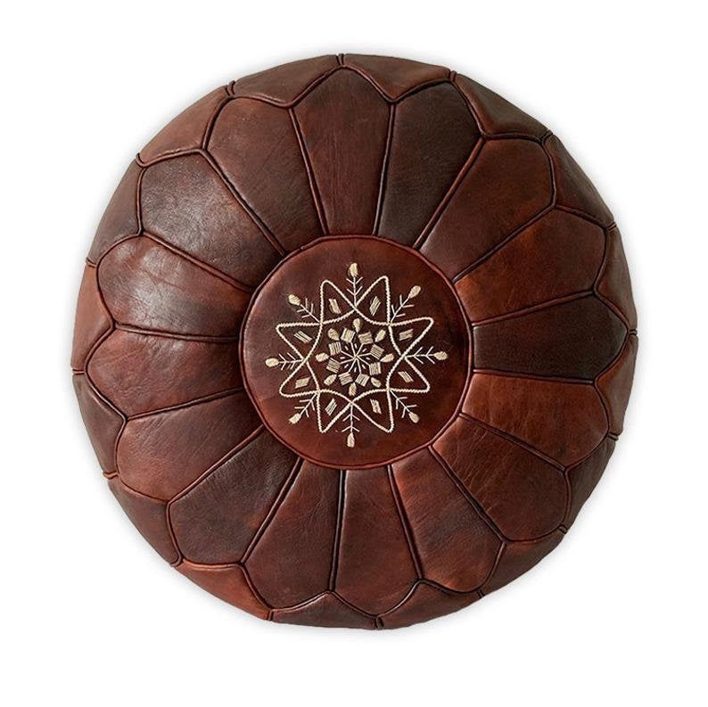 MOROCCAN LEATHER POUF  ( Multiple Colors )