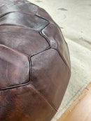 MODEL A2 , DARK BROWN MOROCCAN LEATHER POUF