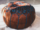 BROWN MOROCCAN LEATHER POUF