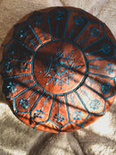 BROWN MOROCCAN LEATHER POUF