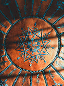 BROWN MOROCCAN LEATHER POUF