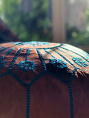 BROWN MOROCCAN LEATHER POUF