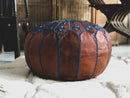 BROWN MOROCCAN LEATHER POUF