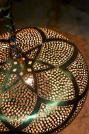 MOROCCAN BRASS PENDANT LIGHT ( HAND-ENGRAVED CEILING LAMP )