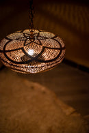 MOROCCAN BRASS PENDANT LIGHT ( HAND-ENGRAVED CEILING LAMP )