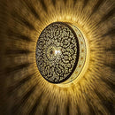MOROCCAN BRASS WALL SCONCE ( HAND-ENGRAVED WALL/CEILING LAMP )
