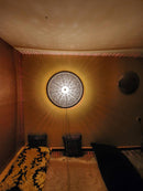 MOROCCAN BRASS WALL SCONCE ( HAND-ENGRAVED WALL/CEILING LAMP )