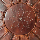 MODEL A3 , DARK BROWN MOROCCAN LEATHER POUF