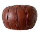 MODEL A3 , DARK BROWN MOROCCAN LEATHER POUF