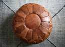 MODEL A2 , BROWN MOROCCAN LEATHER POUF