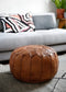 MODEL A2 , BROWN MOROCCAN LEATHER POUF