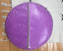 PURPLE MOROCCAN LEATHER POUF