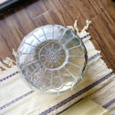 SILVER MOROCCAN LEATHER POUF