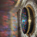 MOROCCAN BRASS WALL SCONCE ( HAND-ENGRAVED WALL/CEILING LAMP )