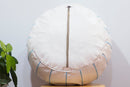 White moroccan leather pouf