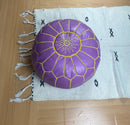 PURPLE MOROCCAN LEATHER POUF